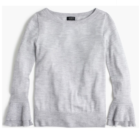 J. Crew Sweaters - J.Crew Ruffle Sleeve Cashmere Sweater NWT